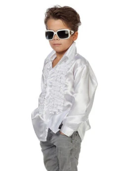 Kids 70s Disco White Frilly Disco Shirt