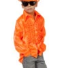 Kids 70s Neon Orange Frilly Disco Shirt 1 Kids 70s Neon Orange Frilly Disco Shirt -Halloween Fans Shop 3476 q kids orange 70s shirt