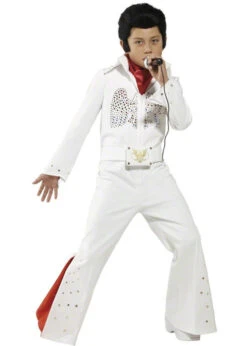 Kids Deluxe 50s White Elvis Costume