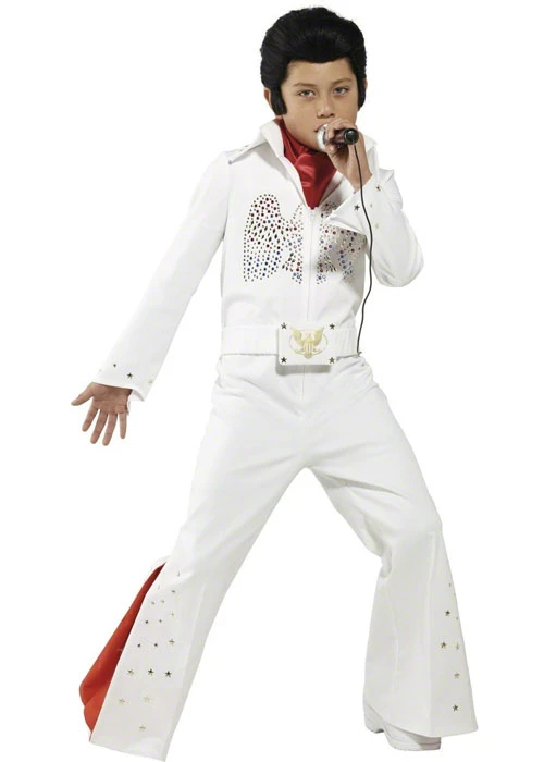 Kids Deluxe 50s White Elvis Costume 3 Kids Deluxe 50s White Elvis Costume