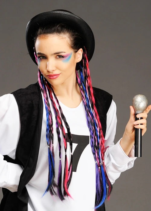 1980s Boy George Style Bowler Hat With Plaits 3 1980s Boy George Style Bowler Hat With Plaits