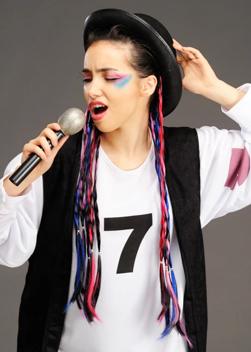 1980s Boy George Style Bowler Hat With Plaits 4 1980s Boy George Style Bowler Hat With Plaits - Image 2