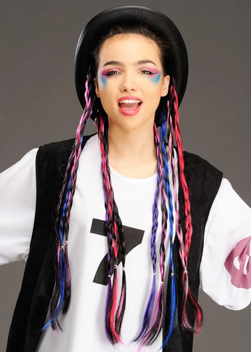 1980s Boy George Style Bowler Hat With Plaits 5 1980s Boy George Style Bowler Hat With Plaits - Image 3