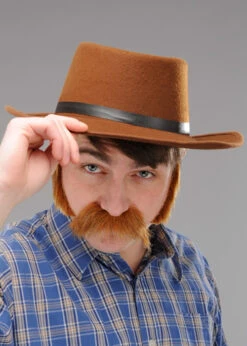 Mens Western Gunman Brown Cowboy Hat