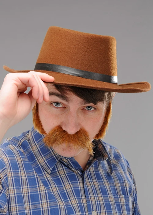 Mens Western Gunman Brown Cowboy Hat 3 Mens Western Gunman Brown Cowboy Hat