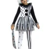 Kids Halloween Black And White Killer Clown Girl Costume -Halloween Fans Shop 3675Ars
