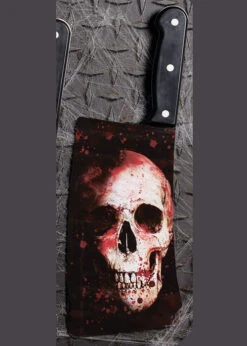 Bloody Skull Graphic Blade Prop Cleaver Knife