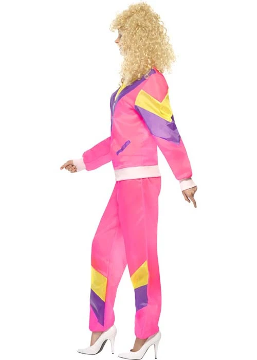 Womens 80s Pink Shell Suit Costume 4 Womens 80s Pink Shell Suit Costume - Image 2