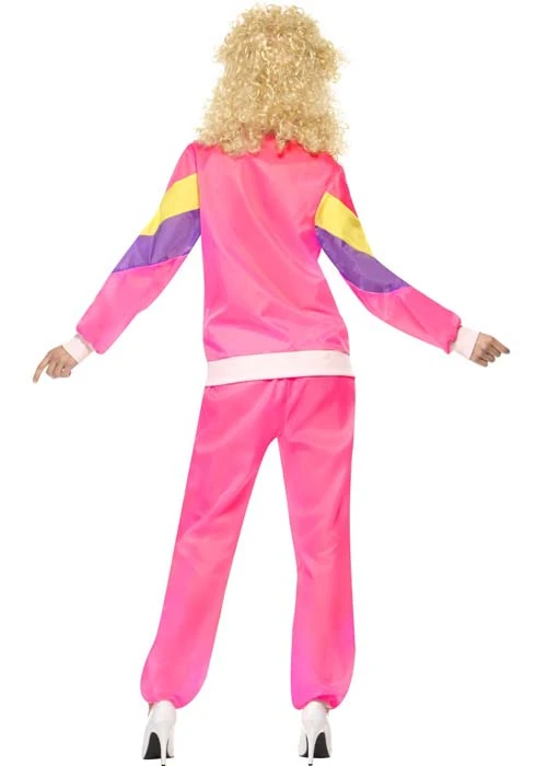 Womens 80s Pink Shell Suit Costume 5 Womens 80s Pink Shell Suit Costume - Image 3