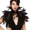 Womens Black Swan Gothic Ballerina Black Feather Bolero