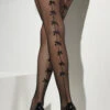 Black Fishnet Tights With Back Seam Bows 1 Black Fishnet Tights With Back Seam Bows -Halloween Fans Shop 40s black fishnet tights with bows