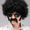 Mens 1970s Mega Huge Black Afro Wig -Halloween Fans Shop 42034 black 1970s afro wig
