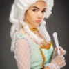 Womens White Aristocratic Lady Baroque Wig 2 Womens White Aristocratic Lady Baroque Wig -Halloween Fans Shop 42122 white baroque wig