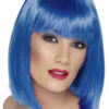 Ladies Blue Short Glam Blunt Bobbed Wig -Halloween Fans Shop 42134rs