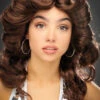 Womens 1970s Brown Flick Wig