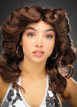 Womens 1970s Brown Flick Wig