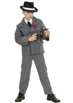 Boys 1920s Striped Gangster Suit Costume