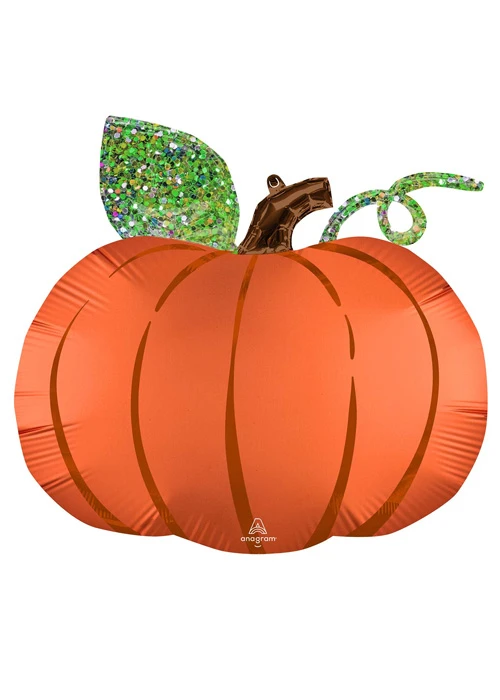 Inflated Halloween Large Satin Pumpkin Shape Helium Balloon 3 Inflated Halloween Large Satin Pumpkin Shape Helium Balloon