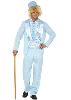 Mens Dumb And Dumber Style Blue Tuxedo Costume