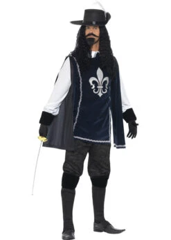 Mens Dark Blue Musketeer Costume