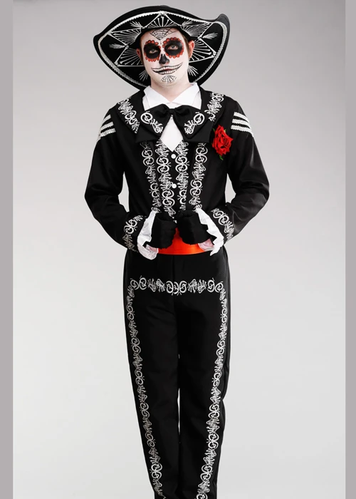 Adult Day Of The Dead Mexican Skeleton Costume 4 Adult Day Of The Dead Mexican Skeleton Costume - Image 2