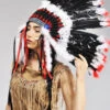 Black And Red Indian Chief Feather Headdress 1 Black And Red Indian Chief Feather Headdress -Halloween Fans Shop 44139 black feather indian headpiece