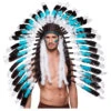 Adult Size Turquoise Blue Indian Chief Feather Headdress 1 Adult Size Turquoise Blue Indian Chief Feather Headdress -Halloween Fans Shop 44141 rs