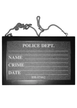 Cops And Robbers Prop Mug Shot Chalkboard
