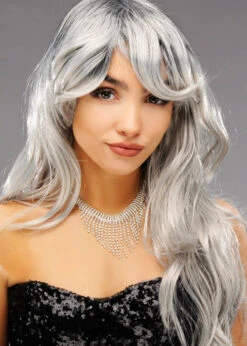 Womens Halloween Long Grey Zombie Bride Wig -Halloween Fans Shop 44256 long grey wig 02