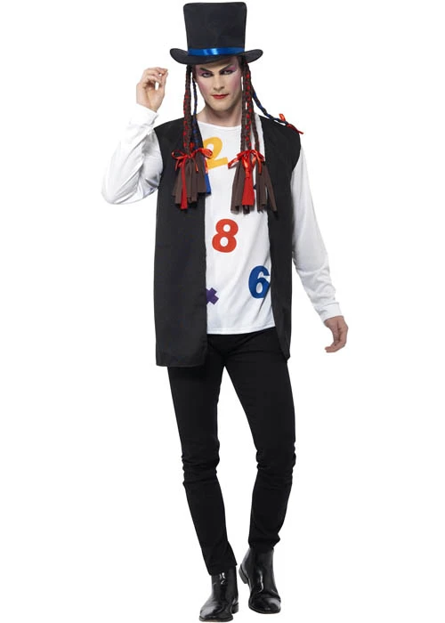 Mens Boy George Style 80s Pop Star Costume 3 Mens Boy George Style 80s Pop Star Costume