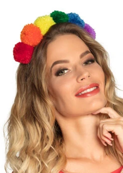 Bright Rainbow Llama Pom Pom Headband