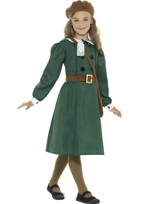 Childrens Size WW2 Evacuee Girl Costume 4 Childrens Size WW2 Evacuee Girl Costume - Image 2