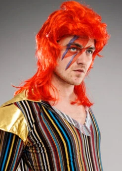 Mens 1970s Ziggy Stardust Style Red Wig 7 Mens 1970s Ziggy Stardust Style Red Wig -Halloween Fans Shop 45180 red ziggy stardust wig 02