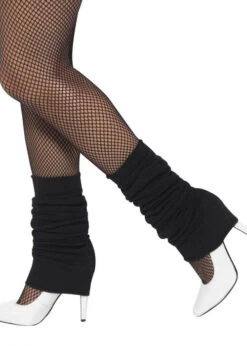 Womens 1980s Black Legwarmers