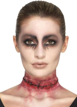Stick On Stitched Neck Wound Fake Scar 9 Stick On Stitched Neck Wound Fake Scar -Halloween Fans Shop 46803rs 02