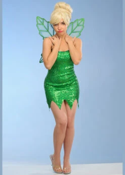 Womens Tinkerbell Style Green Sequin Fairy Costume 9 Womens Tinkerbell Style Green Sequin Fairy Costume -Halloween Fans Shop 4732 sequin tinkerbell costume 02