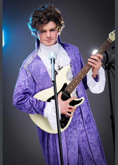 Mens Purple Prince 1980s Pop Star Costume 3 Mens Purple Prince 1980s Pop Star Costume