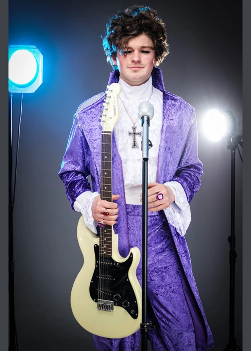 Mens Purple Prince 1980s Pop Star Costume 4 Mens Purple Prince 1980s Pop Star Costume - Image 2