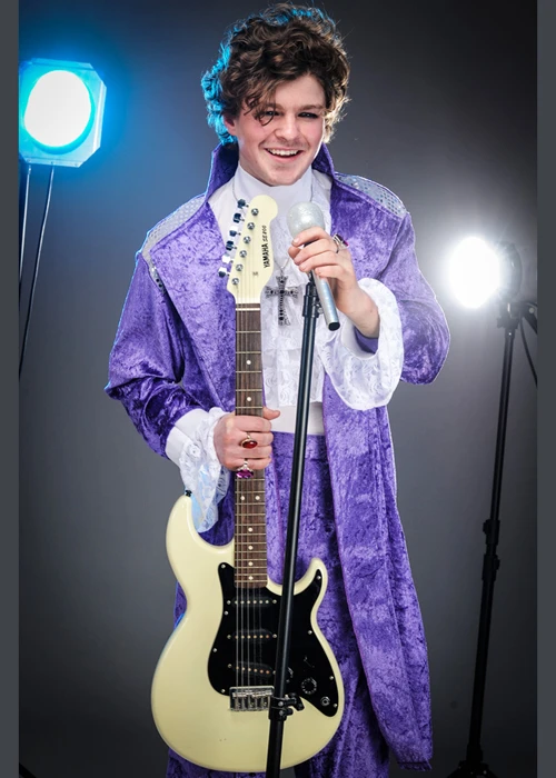 Mens Purple Prince 1980s Pop Star Costume 5 Mens Purple Prince 1980s Pop Star Costume - Image 3