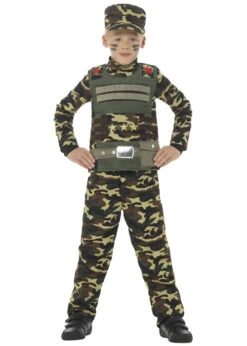 Childrens Size Army Military Boy Costume