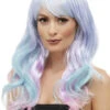 Ladies Deluxe Pastel Rainbow Unicorn Wig