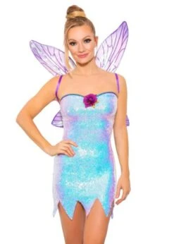 Womens Lilac Sequin Twinkle Fairy Dust Costume