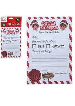 Christmas Naughty Elf Report Cards Pack 25