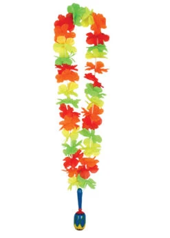 Hula Party Flower Garland Lei With Maraca