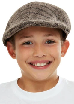 Childrens Size Brown Flat Cap Hat