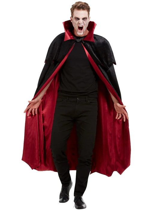 Deluxe Black Velvet Vampire Cape With Red Lining 3 Deluxe Black Velvet Vampire Cape With Red Lining