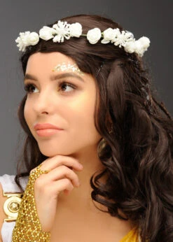Greek Goddess White Flower Headband