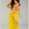 Long Yellow Hula Grass Skirt With Flowers 1 Long Yellow Hula Grass Skirt With Flowers -Halloween Fans Shop 52396 long yellow hawaiian grass skirt