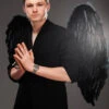 Mens Large Black Feather Gothic Angel Wings -Halloween Fans Shop 52816 mens large black feather wings