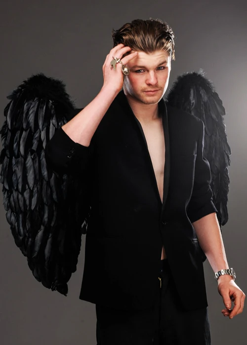 Mens Large Black Feather Gothic Angel Wings 5 Mens Large Black Feather Gothic Angel Wings - Image 3